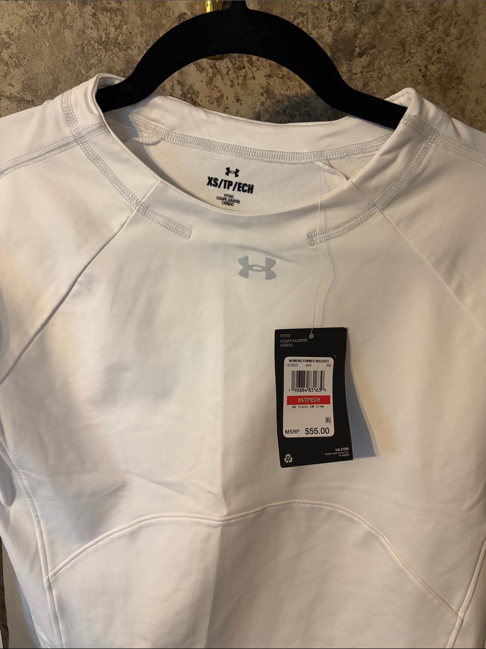 Under Armour White Long Sleeve Crew Performance Top